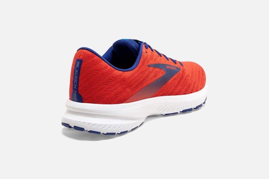 Brooks Running Shoes - Launch 7 Road Mens - Orange/Blue - FJU-103946